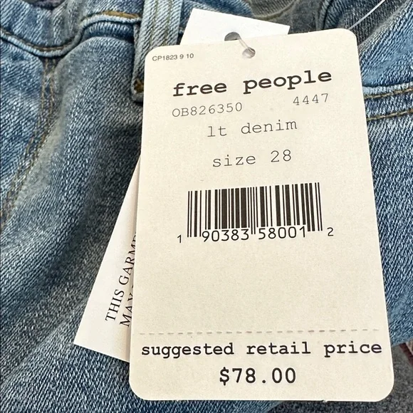 Free People Legging Jeans High Rise Light Wash jegging size 28 - Picture 6 of 6